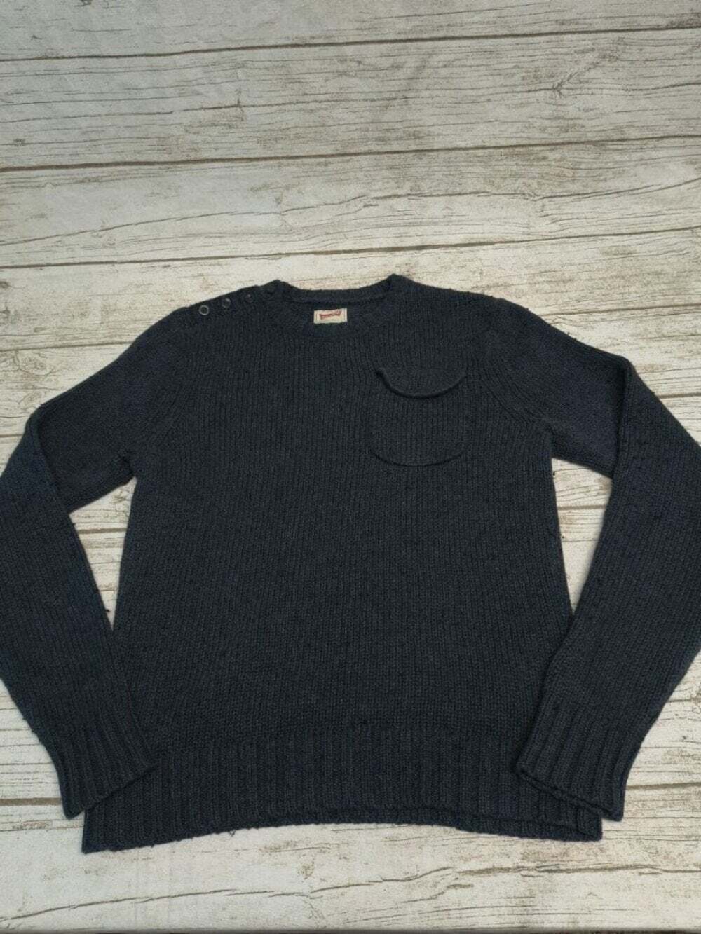 Levi's Dark Charcoal Knit Shoulder Button Sweater Size S